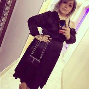 Black satin dress